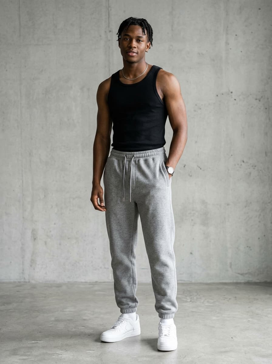 Urban Relaxed Jogger Track Pants in Heather Grey